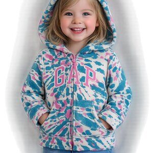 GAP BRAND Little Girl's Teal & Pink Jacket with Hood and Pockets - 3Y